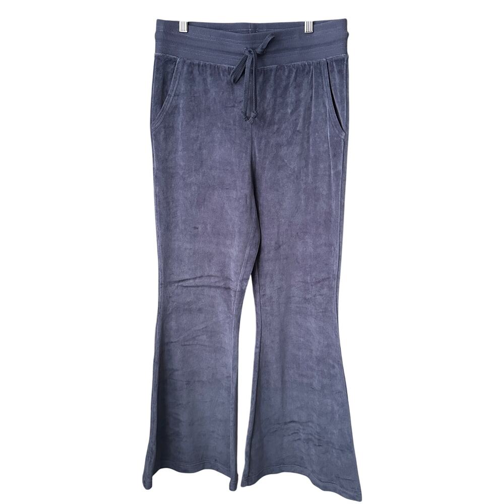 Aerie Velour Pull On Flare Pants - Large Blue